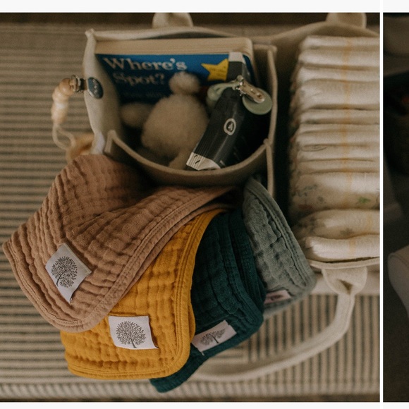 Muslin Cotton Burp Cloths 4 pack/4colors - Picture 3 of 4